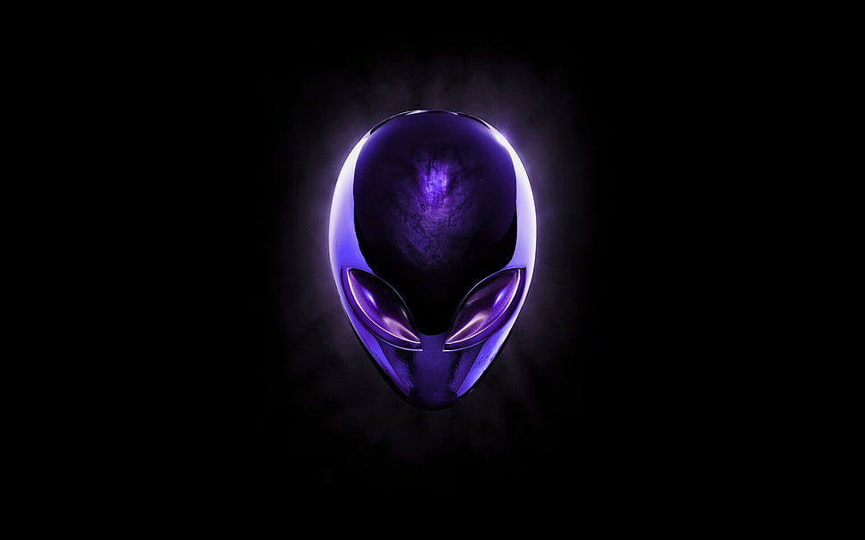 black and purple Alienware logo, Alienware HD wallpaper