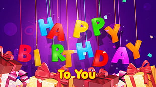 Happy Birthday To You illustration HD wallpaper