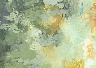 green and yellow abstract painting