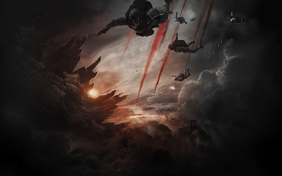 Godzilla digital wallpaper HD wallpaper