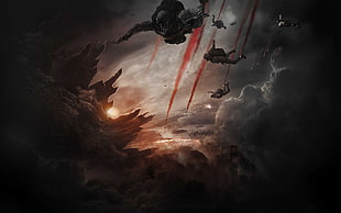 Godzilla digital wallpaper