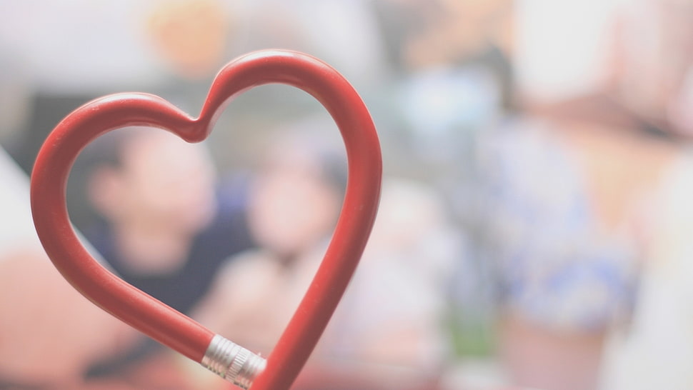 red heart-shape decor HD wallpaper