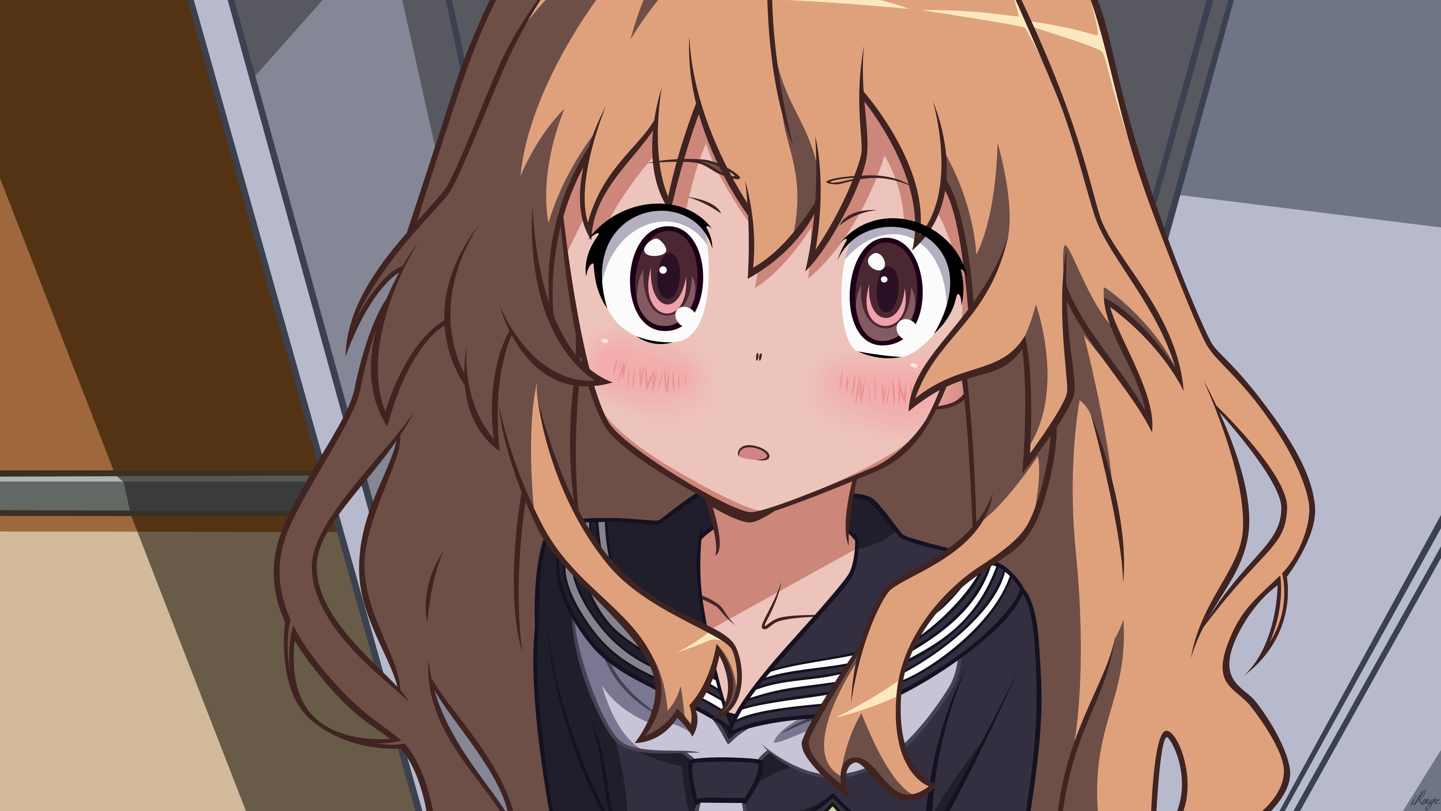 female anime characte r, Aisaka Taiga, Toradora!, school uniform, anime