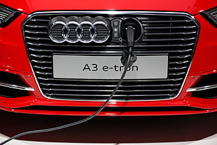 red Audi A3 E-Tron car