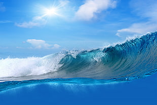 sea wave, sea, nature, waves HD wallpaper