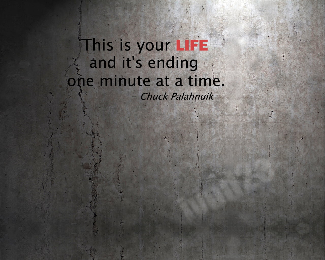 gray background with text overlay, Fight Club, quote, grunge