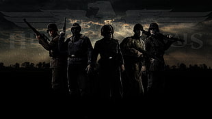 silhouette of men poster, video games, Heroes & Generals HD wallpaper
