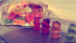 variety of gummy bears with clear plastic pack HD wallpaper