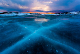 blue iced ocean wallpaper, ice, clouds