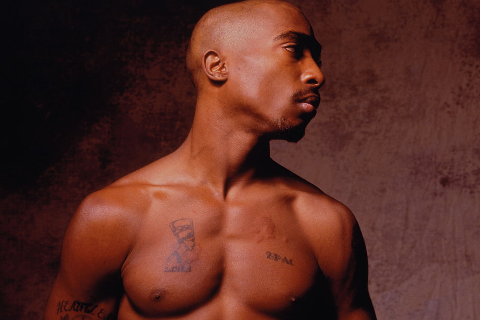 Tupac Shakur, 2Pac, musician, tattoo, men HD wallpaper