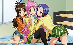 three girl anime