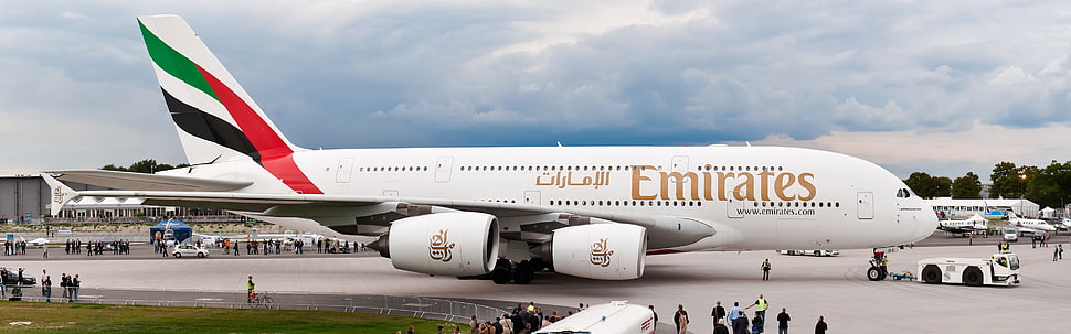 United Arab Emirates plane, Emirates, A380, aircraft, airplane HD wallpaper