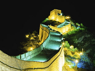 Great Wall of China during night time