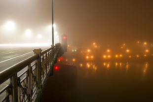 foggy bridge during night, willamette HD wallpaper