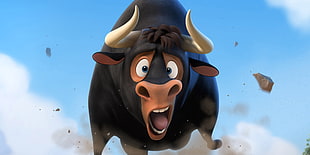 black bull cartoon illustration