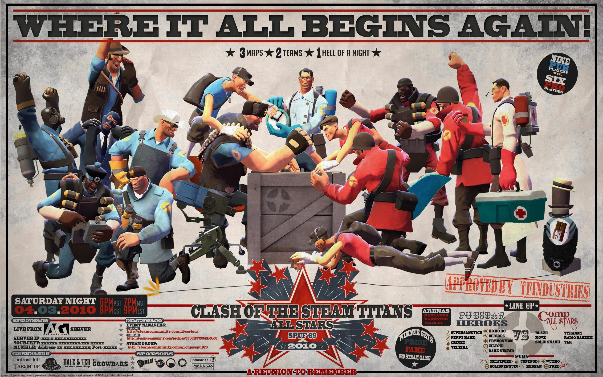 Clash of The Steam Titans poster, Team Fortress 2, video games