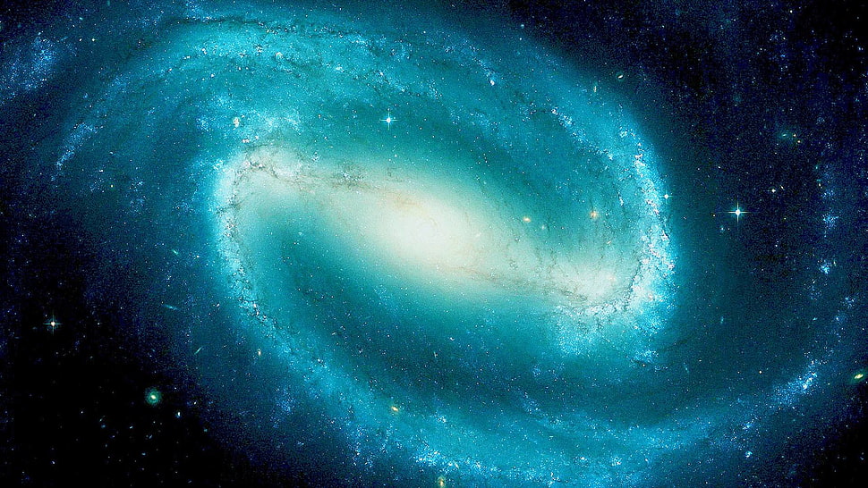 white and blue galaxy, space, Solar System, Sun, universe HD wallpaper