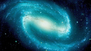 white and blue galaxy, space, Solar System, Sun, universe