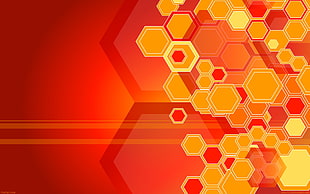 red and black area rug, hexagon, minimalism HD wallpaper