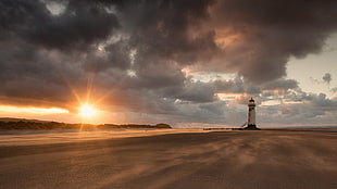 white lighthouse, lighthouse