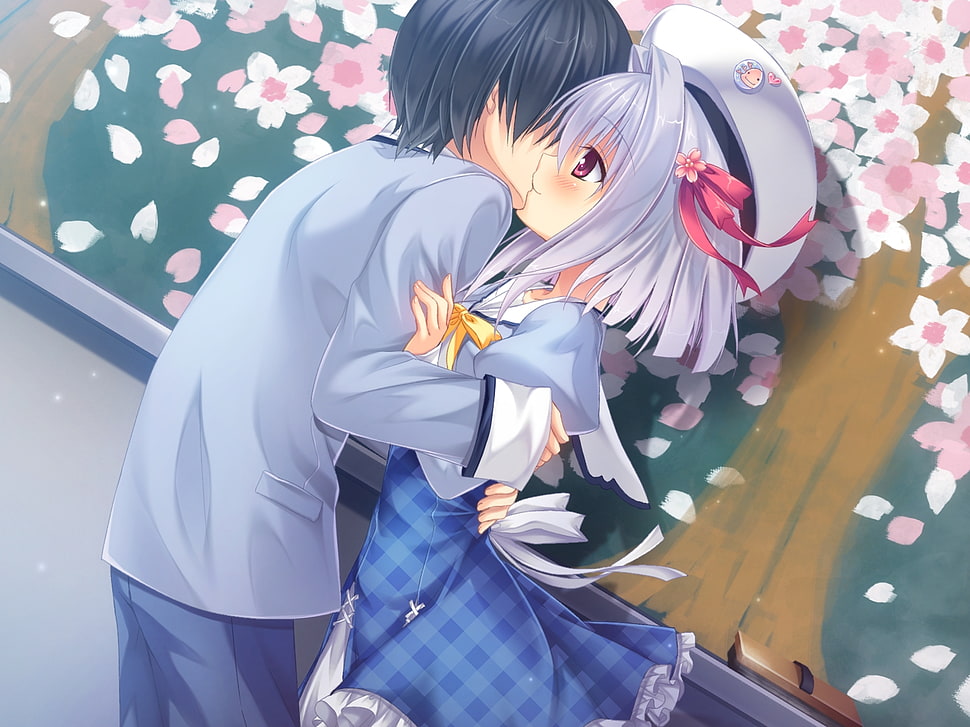 HD anime kissing wallpapers