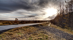landscape photography of empty road HD wallpaper