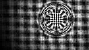 black and white optical illusion, abstract, optical illusion, monochrome HD wallpaper