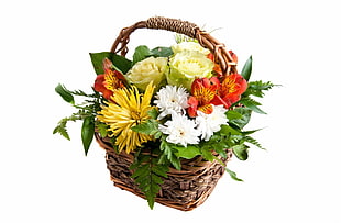 basket of assorted flowers