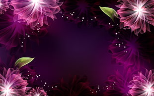 purple and green flower decoration