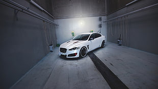 white Seat sedan, car, Jaguar, Jaguar XF, white cars HD wallpaper