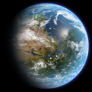 space photo of planet Earth, Mars, Terraform, Earth, planet