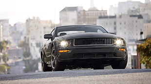black car, Ford Mustang, muscle cars, bullitt HD wallpaper