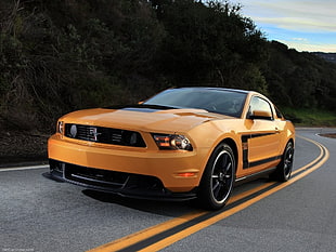 orange and black sports car, Ford Mustang Boss 302 Laguna Seca, Ford Mustang, Ford USA, boss 302 HD wallpaper