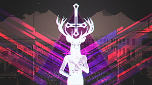 Jaggermeister logo illustration, glitch art, Satan HD wallpaper