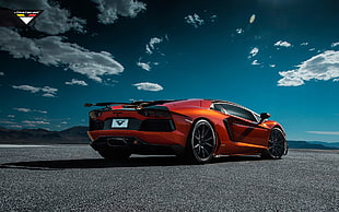 orange sports car, Vorsteiner, Lamborghini, Lamborghini Aventador, Lamborghini Aventador Zaragoza