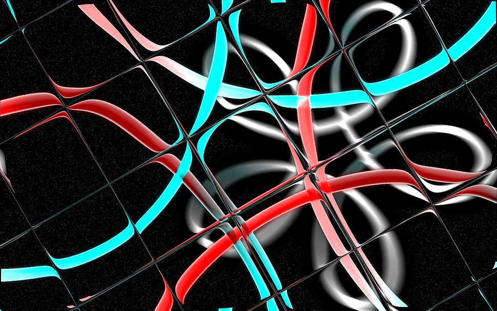 red, blue and white abstract painting HD wallpaper