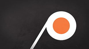 round orange and white logo, minimalism, ice hockey, Philadelfia Flyers, sports