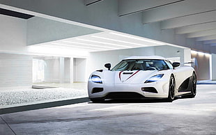 white sports car, Koenigsegg, car, vehicle, white cars