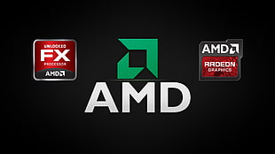 AMD processor logo, AMD, computer, Radeon