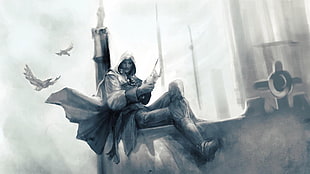 man wearing hood illustration, Assassin's Creed, artwork