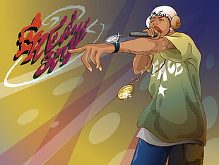 man holding microphone illustration