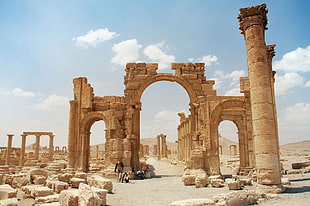 antique brown ruins, Syria, ruins, Palmyra HD wallpaper