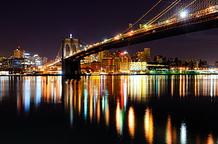 time lapse Brooklyn Bridge, New York HD wallpaper