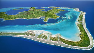island illustration, coast HD wallpaper