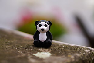 black and white panda figure