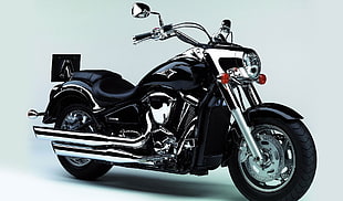 black cruiser motorcycle