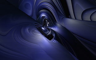 blue and black optical illusion digital wallpaper