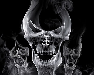 three skull smoke effects