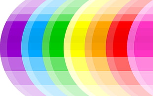yellow, green, blue, and red rainbow, abstract, colorful, minimalism, digital art HD wallpaper