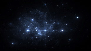 star gaze, blue, stars, abyss HD wallpaper